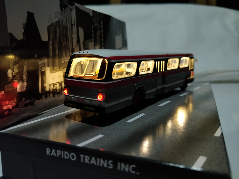 Illustration for article titled GM "Fishbowl" bus by Rapido Trains